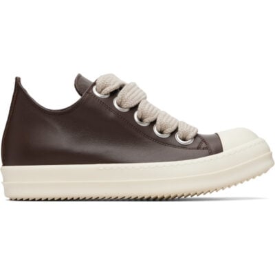 Rick Owens Brown Temple Jumbolace Low Sneakers