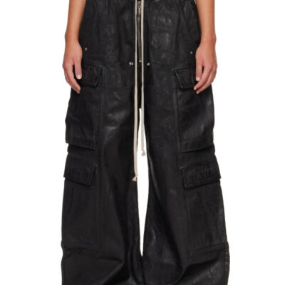 Rick Owens DRKSHDW Black Tower Double Cargo Jumbo Belas Jeans