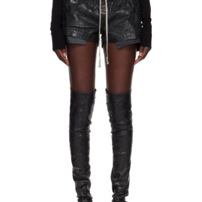 Rick Owens DRKSHDW Black Tower Fog Boxers Denim Shorts