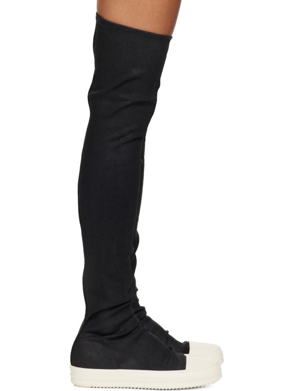 Rick Owens DRKSHDW Black Tower High Sock Sneaks Tall Boots