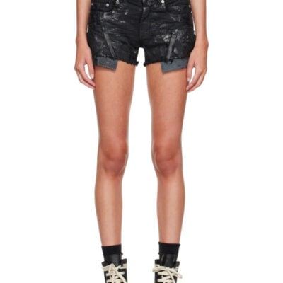 Rick Owens DRKSHDW Black Tower Lana Cut Offs Denim Shorts