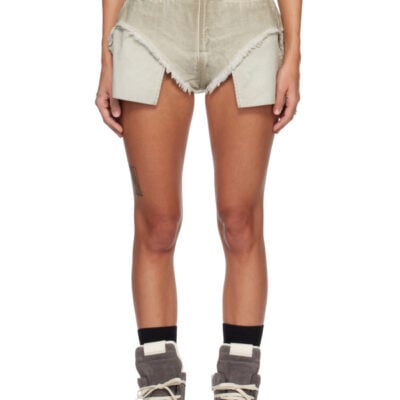 Rick Owens DRKSHDW Gray Temple Dirt Cutoff Denim Shorts
