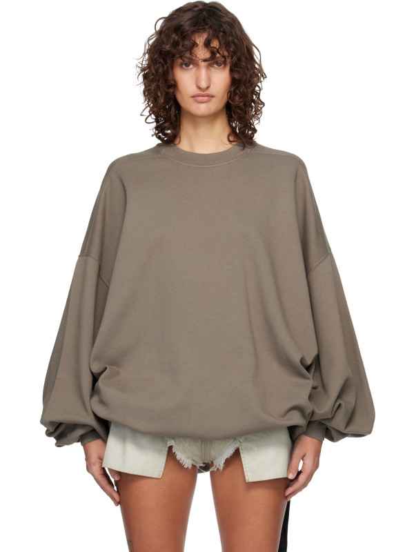 Rick Owens DRKSHDW Gray Temple Hun Crewneck Sweatshirt