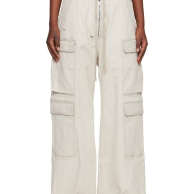 Rick Owens DRKSHDW Off-White Temple Double Jumbo Belas Denim Cargo Pants
