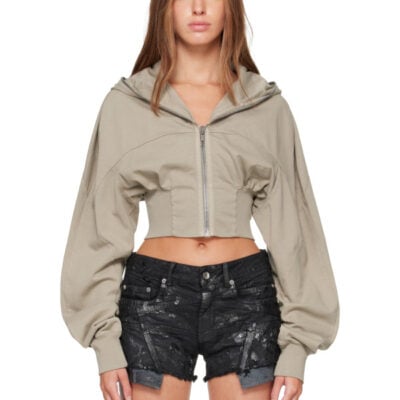Rick Owens DRKSHDW Taupe Tower Collage Hoodie