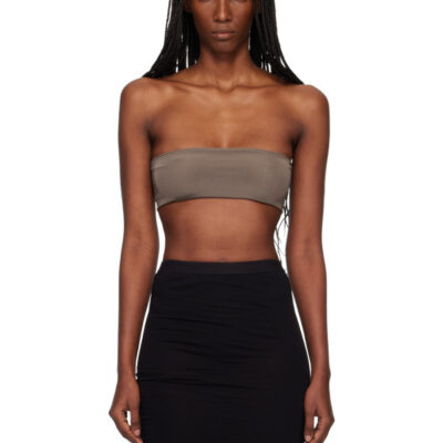 Rick Owens Gray Temple Bandeau Tube Top