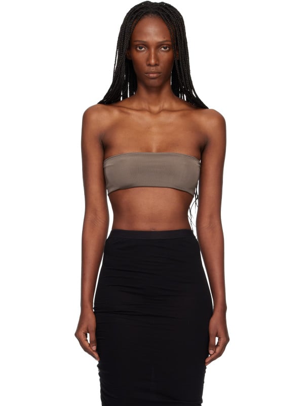 Rick Owens Gray Temple Bandeau Tube Top
