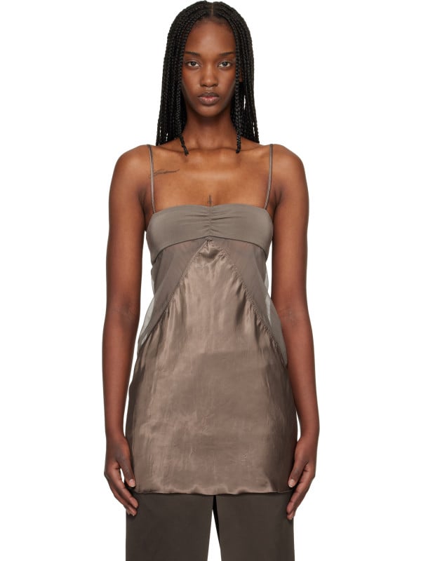 Rick Owens Gray Temple Combo Slip Top