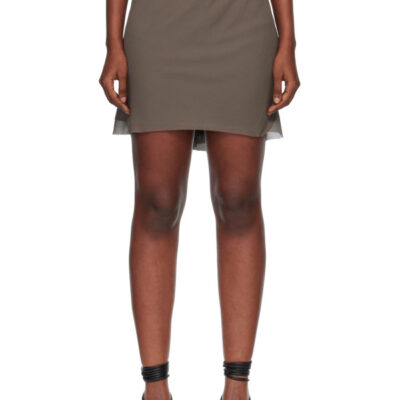 Rick Owens Gray Temple Short Bias Miniskirt