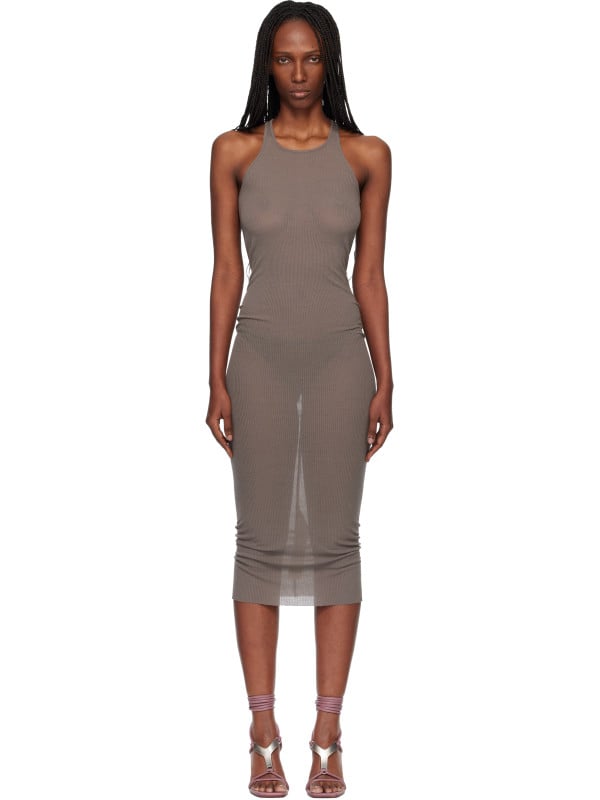 Rick Owens Gray Temple Tank Midi Dress