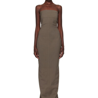 Rick Owens Gray Tower Bustier Maxi Dress