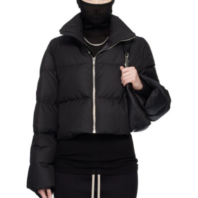 Rick Owens Moncler + Rick Owens Black Cropped Cyclopic Down Jacket