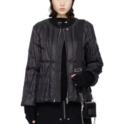 Rick Owens Moncler + Rick Owens Black Geocamo Flight Down Jacket