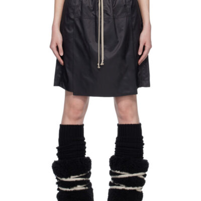 Rick Owens Moncler + Rick Owens Black Kilt Shorts