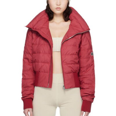 Rick Owens Moncler + Rick Owens Red Cropped Down Jacket