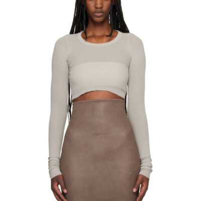 Rick Owens Off-White LS Crop T-shirt