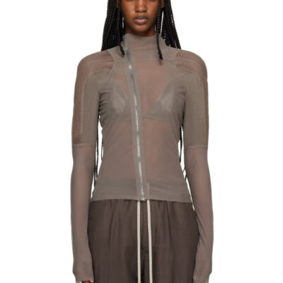 Rick Owens Taupe Temple Combo Gary Jacket