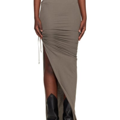 Rick Owens Taupe Temple Edfu Maxi Skirt