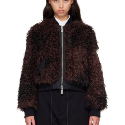 Sacai Brown Blouson Curly Jacket