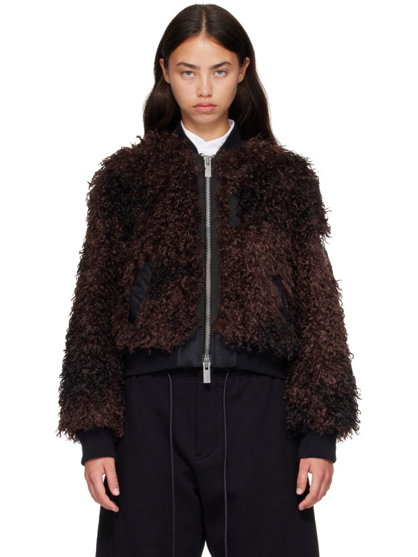 Sacai Brown Blouson Curly Jacket