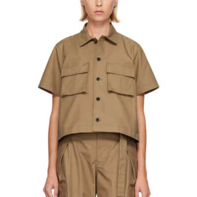 Sacai Khaki Cotton Weather Shirt
