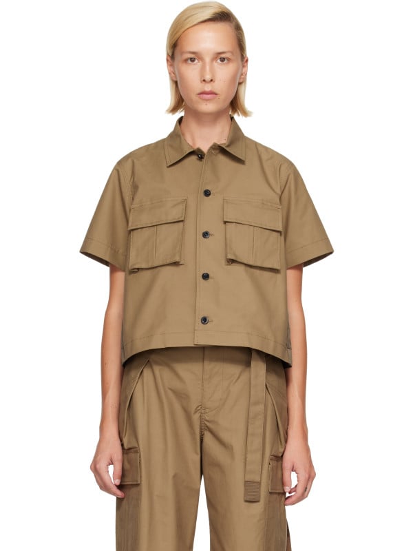 Sacai Khaki Cotton Weather Shirt