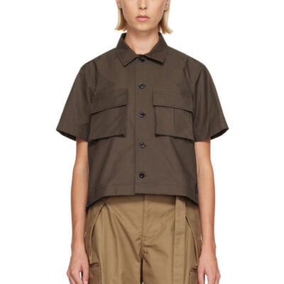 Sacai Khaki & Navy Cotton Weather Shirt