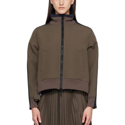 Sacai Taupe Matelasse Twill Blouson Sweatshirt