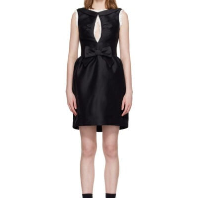 SHUSHU/TONG Black Long Cut-Out Sleeveless Minidress