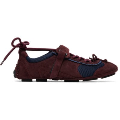 SHUSHU/TONG Brown Bow Flat Sneakers