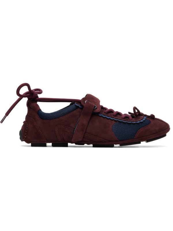 SHUSHU/TONG Brown Bow Flat Sneakers