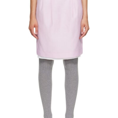 SHUSHU/TONG Pink Short Straight Midi Skirt