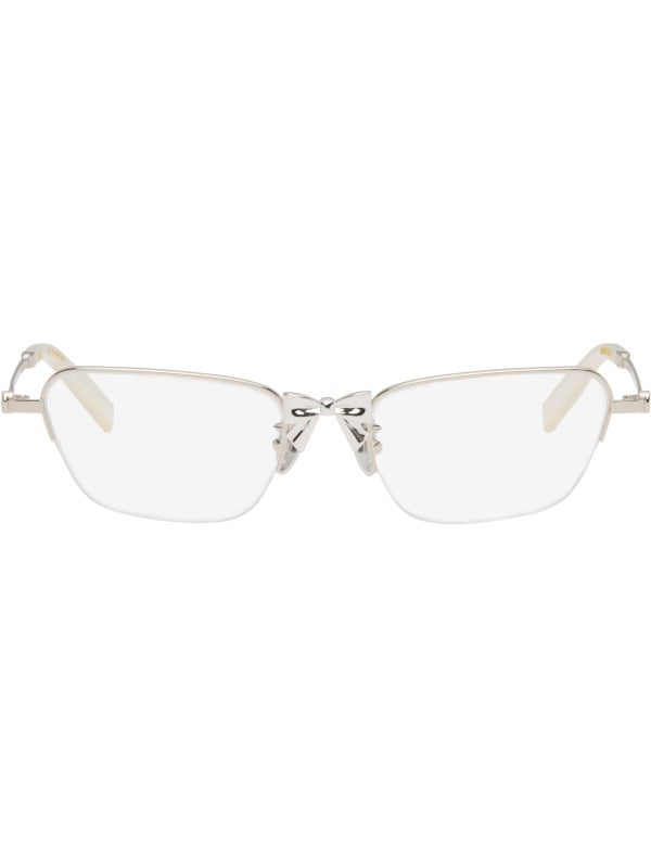 SHUSHU/TONG Silver YVMIN Edition Gemstone Bow Metal Glasses