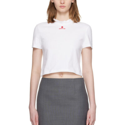 SHUSHU/TONG White Wave Lace Collar T-shirt