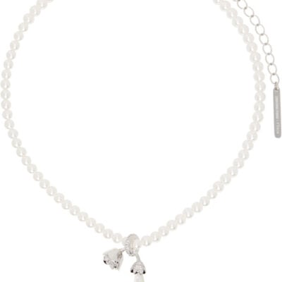 SHUSHU/TONG YVMIN Edition Faux-Pearl Drop Sleeping Rose Necklace
