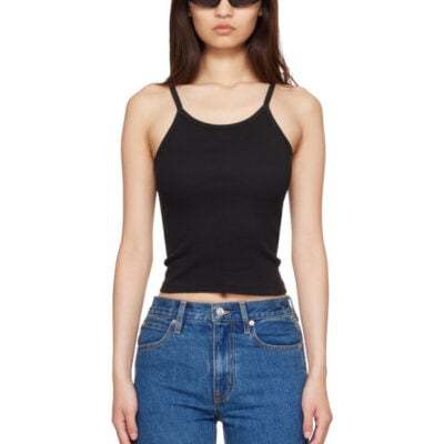 Slvrlake Black Fitted Rib Tank Top