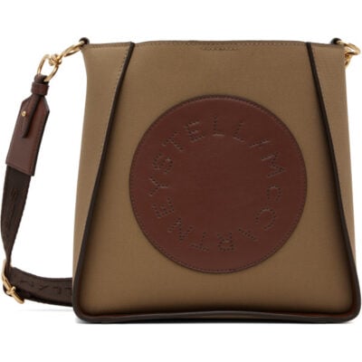 Stella Mccartney Khaki Logo Square Crossbody Bag