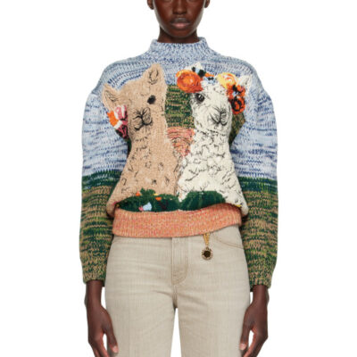 Stella Mccartney Multicolor Alpaca Jacquard Knit Sweater