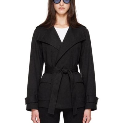 The Frankie Shop Black Tavea Belted Jacket
