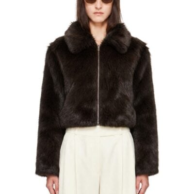 The Frankie Shop Brown Hope Faux-Fur Jacket