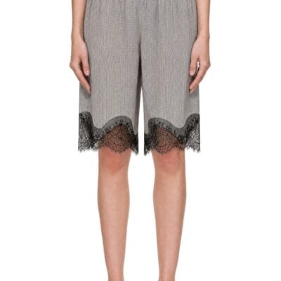 The Frankie Shop Gray Baxter Lace Bermuda Shorts