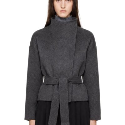 The Frankie Shop Grey Onelle Wool Reversible Short Coat