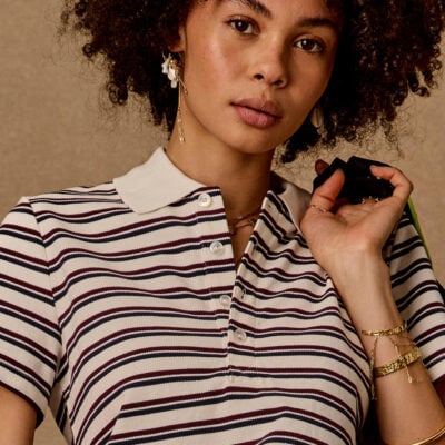 THE UPSIDE Sophie Cropped Polo Shirt