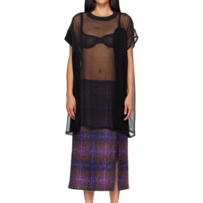 Theopen Product Black Sheer Convertible Minidress