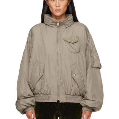 Theopen Product Khaki Fluid Cargo Bomber Jacket