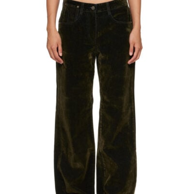 Theopen Product Khaki Velvet Denim Curved Jeans