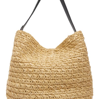 Totême Beige Belted Paper Raffia Tote