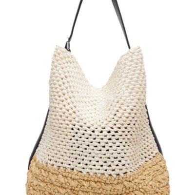 Totême Beige & Off-White Belted Paper Raffia Tote