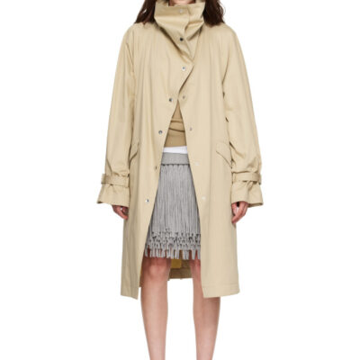 Totême Beige Oversized Cotton Trench Coat
