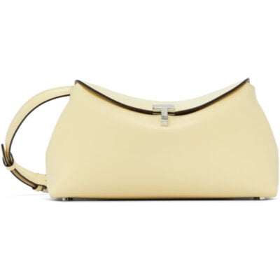 Totême Beige T-Lock Leather Clutch